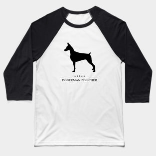 Doberman Pinscher Black Silhouette Baseball T-Shirt